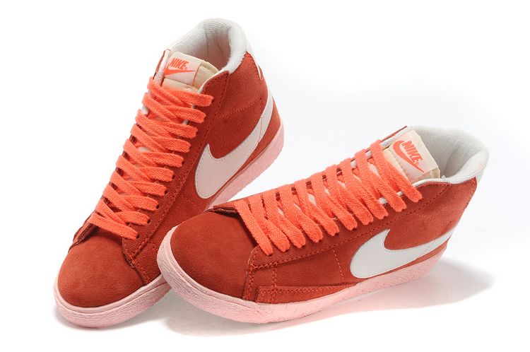 Nike Blazer Mid Suede millesime chaussures femmes blanc orange (2)